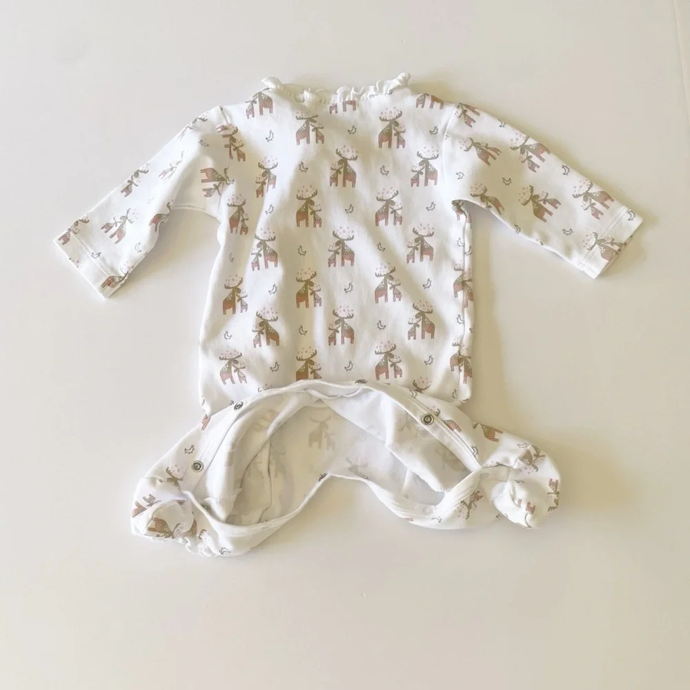 Feather Baby 3-6M Ruffle Kimono Footie
